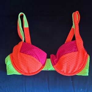 Vetchy Swim Neon Pink and Orange Bra